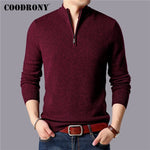 COODRONY Brand Sweater Men 100% Merino Wool Pullover Men Thick Warm Winter Zipper Turtleneck Sweaters Cashmere Pull Homme 93029