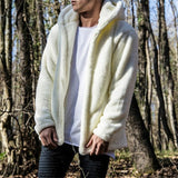2020 Fleece Warm Sweater Men Hooded Cardigan Sherpa Fleece Teddy Coat Plus Size 3XL Tops Fluffy Sweaters