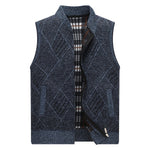 New Men's Sweater Vest Fashion Hip Hop Harajuku Sleeveless Sweaters Vest Men Casual Mandarin Collar Streetwear Sweater Vest Mens