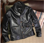 Free shipping.Brand classis Cossack horsehide coat,man genuine leather Jacket,quality men's slim japan style leather clothes