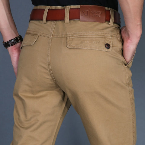 ICPANS Autumn Men Casual Pants Cotton Straight Mens Pants Black Army Khaki Man Trousers Plus Size 40 42 2019 Spring